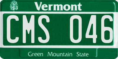 VT license plate CMS046
