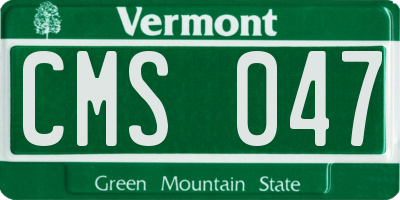 VT license plate CMS047