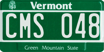 VT license plate CMS048