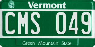 VT license plate CMS049