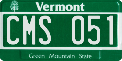 VT license plate CMS051