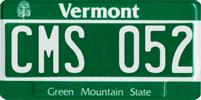 VT license plate CMS052