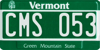 VT license plate CMS053