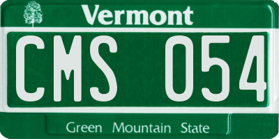 VT license plate CMS054