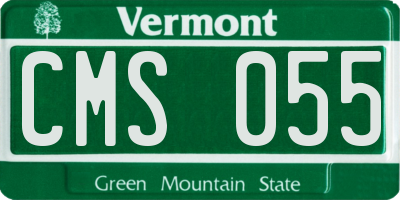 VT license plate CMS055