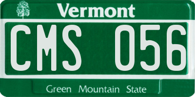 VT license plate CMS056