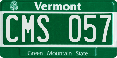 VT license plate CMS057