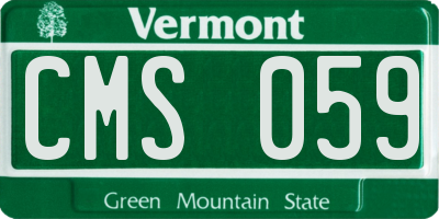 VT license plate CMS059