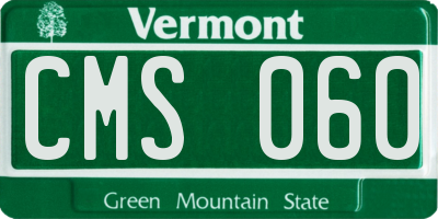 VT license plate CMS060