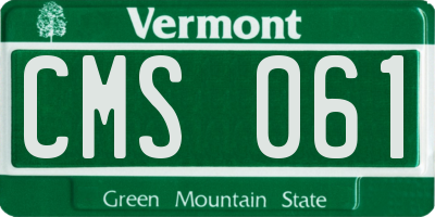 VT license plate CMS061