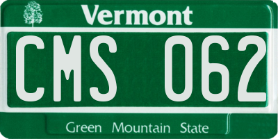VT license plate CMS062