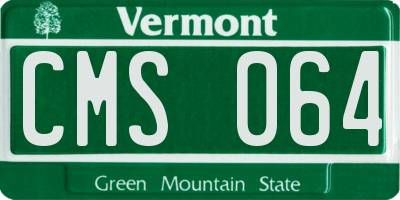 VT license plate CMS064