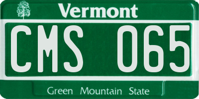 VT license plate CMS065