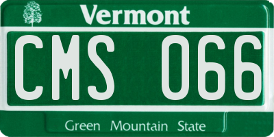 VT license plate CMS066