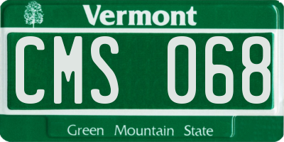 VT license plate CMS068