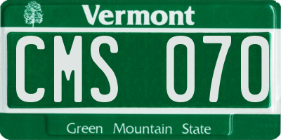 VT license plate CMS070