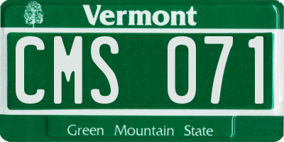 VT license plate CMS071