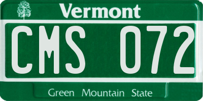 VT license plate CMS072