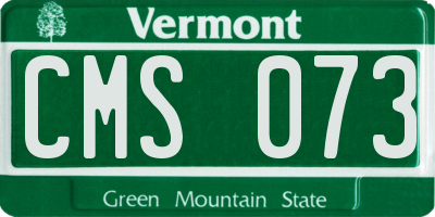 VT license plate CMS073