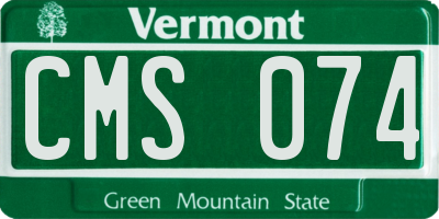 VT license plate CMS074