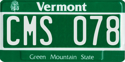 VT license plate CMS078