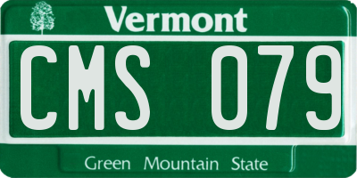 VT license plate CMS079