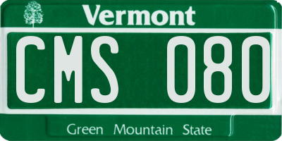 VT license plate CMS080
