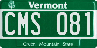 VT license plate CMS081