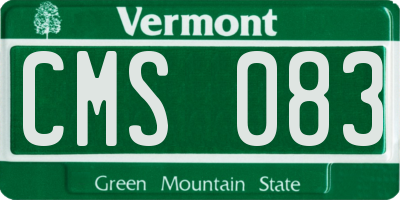 VT license plate CMS083