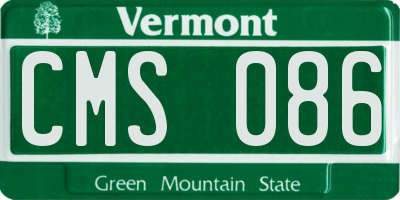 VT license plate CMS086
