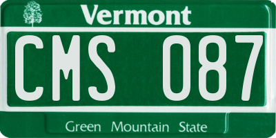 VT license plate CMS087