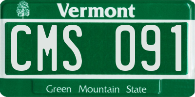 VT license plate CMS091