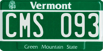 VT license plate CMS093