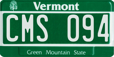 VT license plate CMS094