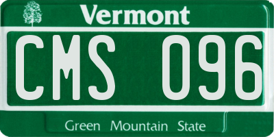 VT license plate CMS096