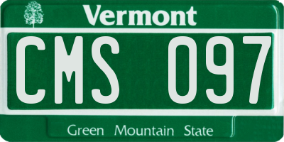 VT license plate CMS097