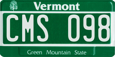 VT license plate CMS098