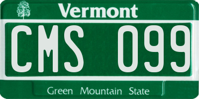 VT license plate CMS099