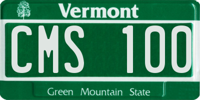 VT license plate CMS100