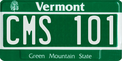 VT license plate CMS101