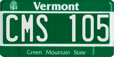 VT license plate CMS105