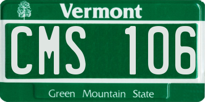 VT license plate CMS106