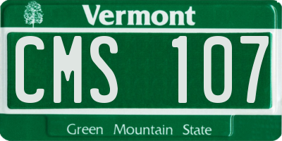 VT license plate CMS107