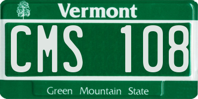 VT license plate CMS108
