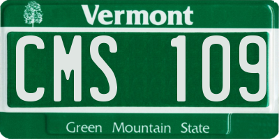 VT license plate CMS109
