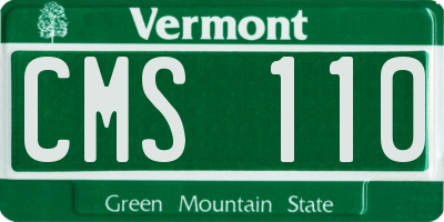 VT license plate CMS110
