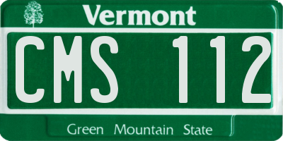 VT license plate CMS112