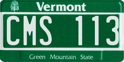 VT license plate CMS113