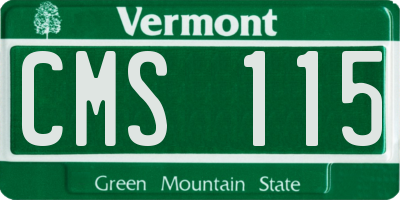 VT license plate CMS115