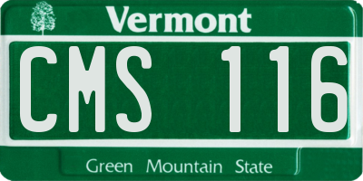 VT license plate CMS116
